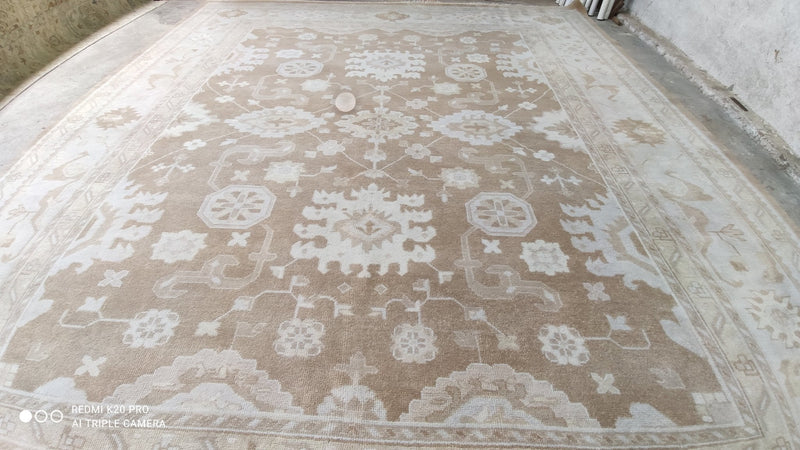 Mandy Hand-Knotted 12.3x14.6 Oushak | Banana Manor Rug Company