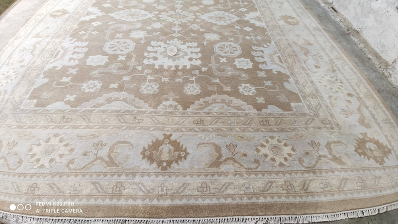 Mandy Hand-Knotted 12.3x14.6 Oushak | Banana Manor Rug Company