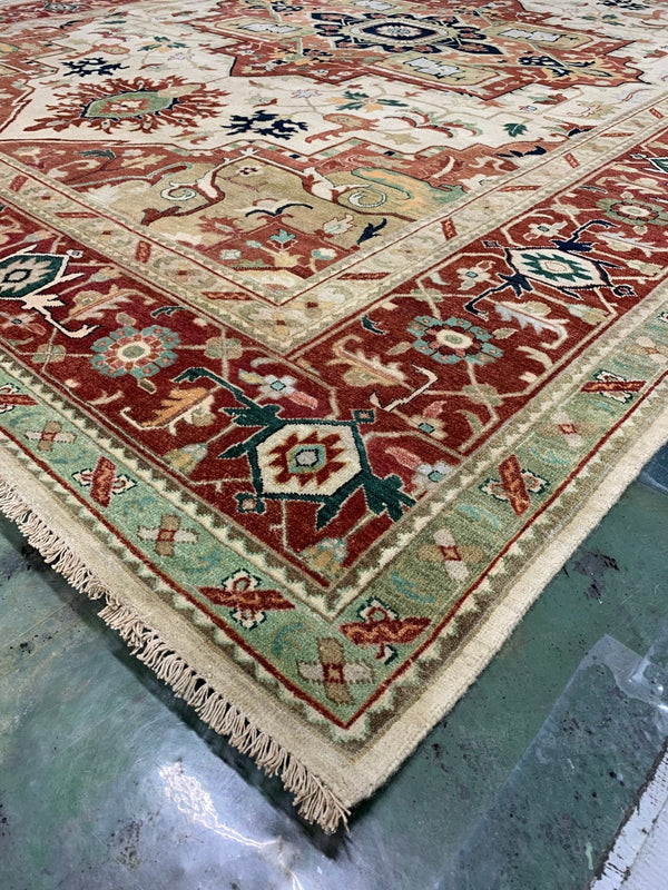 Mandy Muffler Ivory/Rust 9.2x12 Oriental Rug | Banana Manor Rug Company