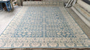 Marais 9x11.9 Blue and Tan Hand-Knotted Oushak Rug | Banana Manor Rug Company