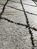 Marco Moroccan Style White and Brown Handwoven Durrie Rug 5x8 | Banana Manor Rug Company