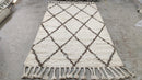 Marco Moroccan Style White and Brown Handwoven Durrie Rug 5x8 | Banana Manor Rug Company