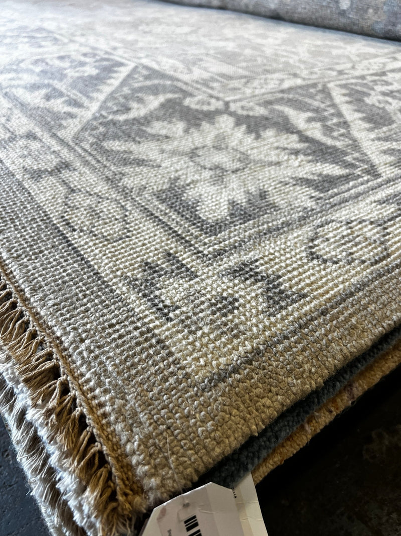 Margaret Trudeau 10x13.9 Silver and Grey Hand-Knotted Oushak Rug | Banana Manor Rug Factory Outlet