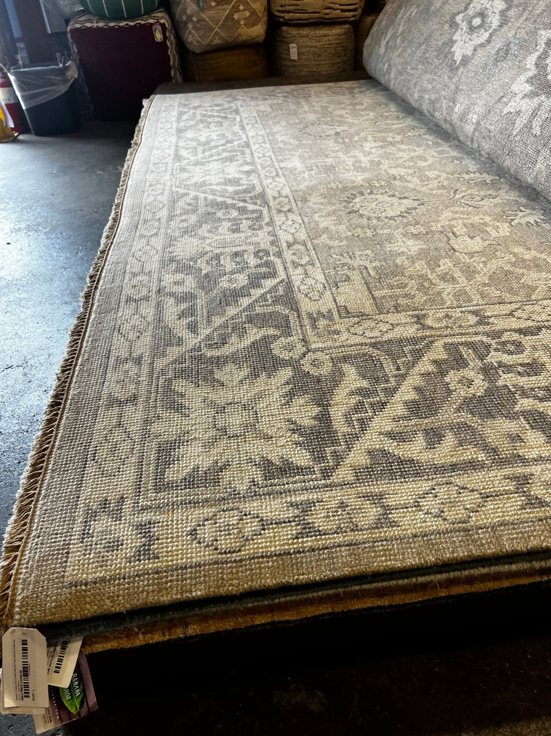 Margaret Trudeau 10x13.9 Silver and Grey Hand-Knotted Oushak Rug | Banana Manor Rug Factory Outlet