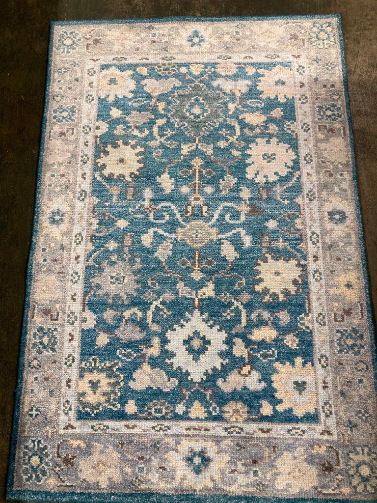 Margo Hand Knotted Bamboo Silk 4x6 Oushak | Banana Manor Rug Company