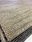 Maria Barrell Handwoven Wool Durrie Natural Grey Loop Ball 6.6x9.6 | Banana Manor Rug Factory Outlet