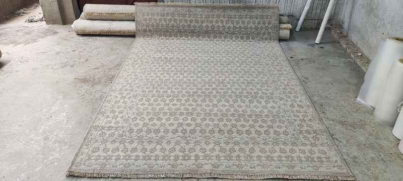 Marie Flanigan Silver and Grey Hand-Knotted Lichi Rug 6x8.9 | Banana Manor Rug Company