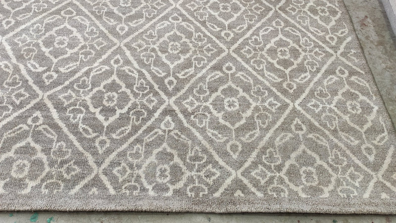 Marie Gillain 8.6x11.6 Brown and Ivory Hand-Knotted Rug | Banana Manor Rug Company