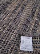 Marilla 6.6x9.6 Natural and Black Striped Handwoven Jute Rug | Banana Manor Rug Company