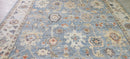 Marina Aleksandrova Hand-Knotted Oushak Rug Light Blue and Tan 9x12 | Banana Manor Rug Company