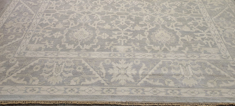 Marina Schiano 9.9x13.9 Silver and Grey Hand-Knotted Oushak Rug | Banana Manor Rug Company