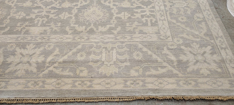 Marina Schiano 9.9x13.9 Silver and Grey Hand-Knotted Oushak Rug | Banana Manor Rug Company