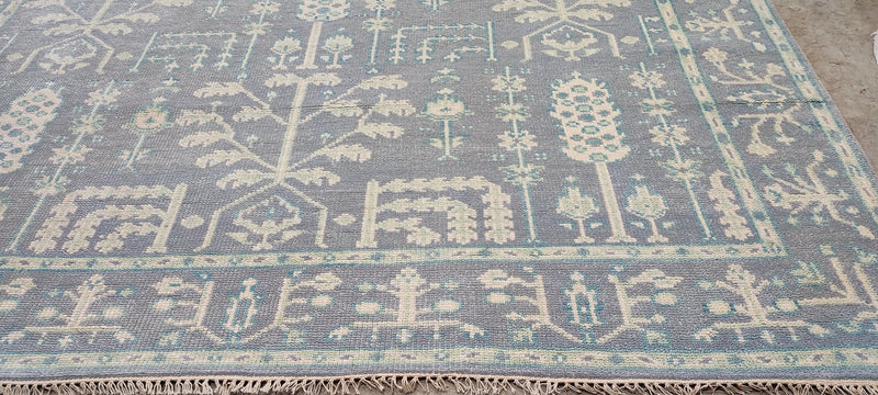 Marisa Berenson 9x12 Light Blue Hand-Knotted Oushak Rug | Banana Manor Rug Company