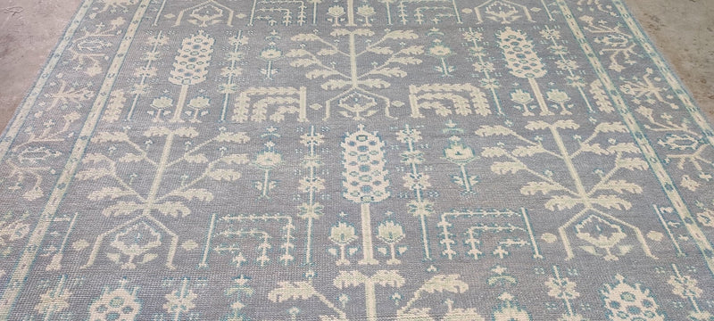 Marisa Berenson 9x12 Light Blue Hand-Knotted Oushak Rug | Banana Manor Rug Company