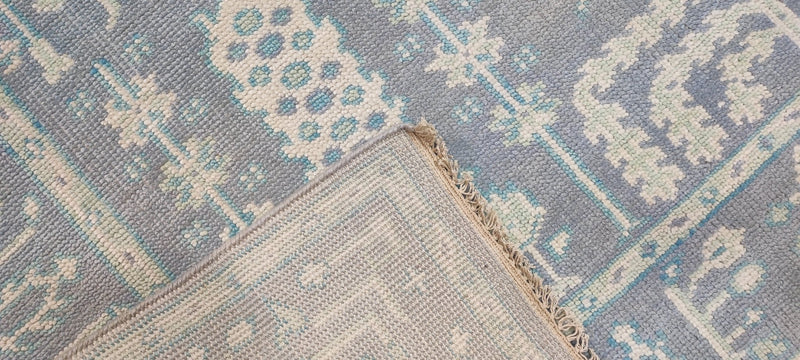 Marisa Berenson 9x12 Light Blue Hand-Knotted Oushak Rug | Banana Manor Rug Company