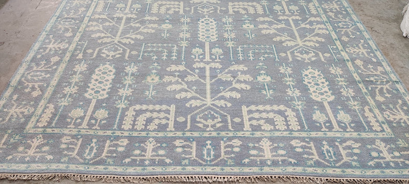 Marisa Berenson 9x12 Light Blue Hand-Knotted Oushak Rug | Banana Manor Rug Company