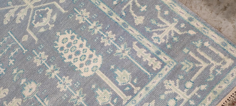 Marisa Berenson 9x12 Light Blue Hand-Knotted Oushak Rug | Banana Manor Rug Company