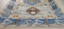 Mariska Hargitay 10.3x13.9 Tan and Blue Hand-Knotted Oushak Rug | Banana Manor Rug Company