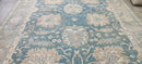 Mariya Andreeva Hand-Knotted Oushak Rug Light Blue and Tan 9x12.3 | Banana Manor Rug Company