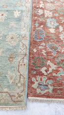 Marlowe 2.6x14.3 Light Blue Hand-Knotted Oushak Runner | Banana Manor Rug Company