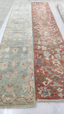 Marlowe 2.6x14.3 Light Blue Hand-Knotted Oushak Runner | Banana Manor Rug Company