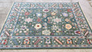 Marrina 5.3x7.3 Green & Multi-Color Hand-Knotted Oushak Rug | Banana Manor Rug Company