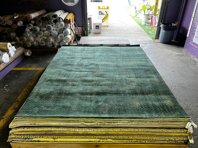 Marshall Napier Hand-Knotted Modern Green Abstract 8x10 | Banana Manor Rug Company