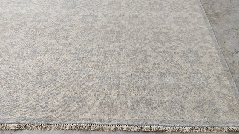 Martin 8x10 Beige and Grey Hand-Knotted Oushak Rug | Banana Manor Rug Company