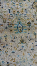 Mary 3x28 Beige and Blue Hand-knotted Oriental Runner | Banana Manor Rug Company