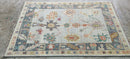 Mary Fisher Light Green and Grey Hand-Knotted Oushak Rug 4x6 | Banana Manor Rug Company