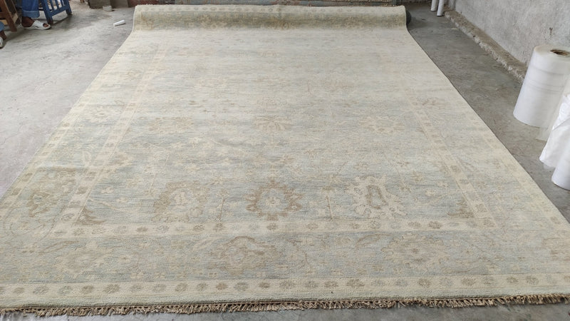 Mary Jane 8.3x10 Beige and Brown Hand-Knotted Oushak Rug | Banana Manor Rug Company