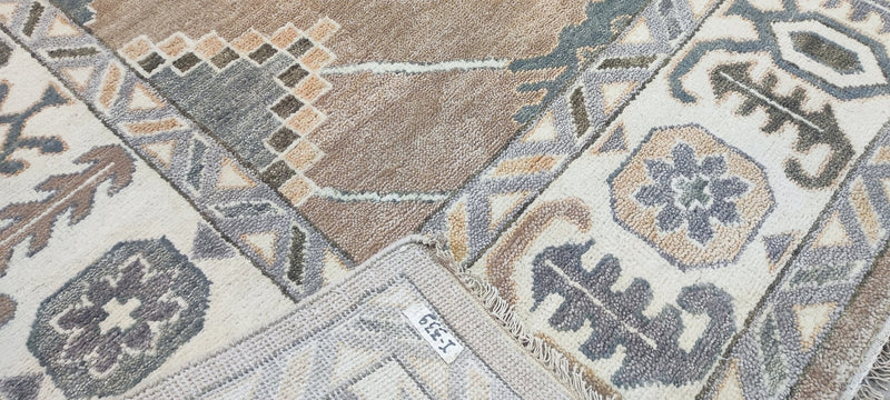 Mary Pix Hand-Knotted Oushak Rug Camel and Ivory 10x13.9 | Banana Manor Rug Company