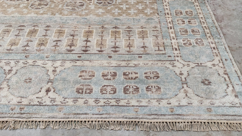 Matilda 8x10 Grey, Tan, and Brown Hand-Knotted Oushak Rug | Banana Manor Rug Company