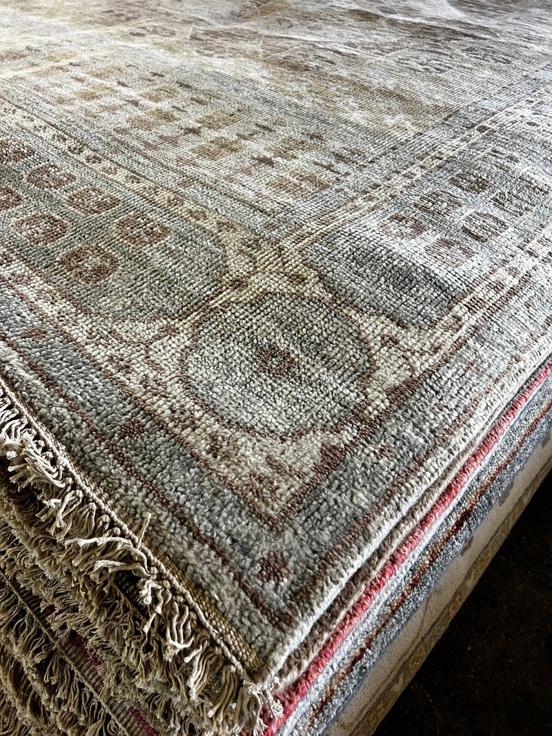 Matilda 8x10 Grey, Tan, and Brown Hand-Knotted Oushak Rug | Banana Manor Rug Company