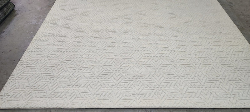 Matthew Sunderland Hand-Knotted Modern Ivory High-Low 8X10 | Banana Manor Rug Company