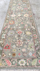 Meagan Good 2.6x10 Light Green Hand-Knotted Oushak Runner | Banana Manor Rug Company