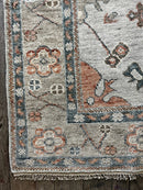 "Meike" Tan and Rust Hand-Knotted Oushak Sample 8x10 | Banana Manor Rug Company