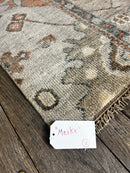 "Meike" Tan and Rust Hand-Knotted Oushak Sample 8x10 | Banana Manor Rug Company