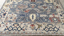 Mena Suvari 8x10 Dark Grey and Cream Hand-Knotted Oushak Rug | Banana Manor Rug Company