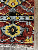 "Merit" Red and Yellow Hand-Knotted Oushak Sample 8x10 | Banana Manor Rug Company