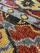 "Merit" Red and Yellow Hand-Knotted Oushak Sample 8x10 | Banana Manor Rug Company