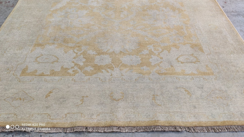 Met Hand Knotted 6.1x8.9 Vintage Style Oushak | Banana Manor Rug Company