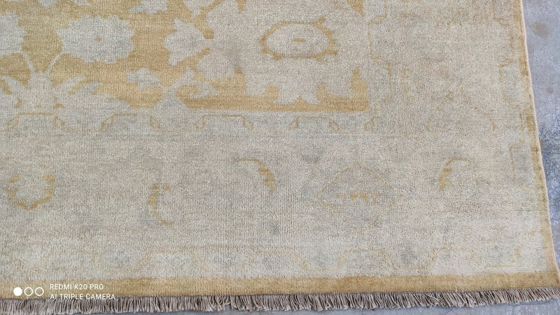 Met Hand Knotted 6.1x8.9 Vintage Style Oushak | Banana Manor Rug Company