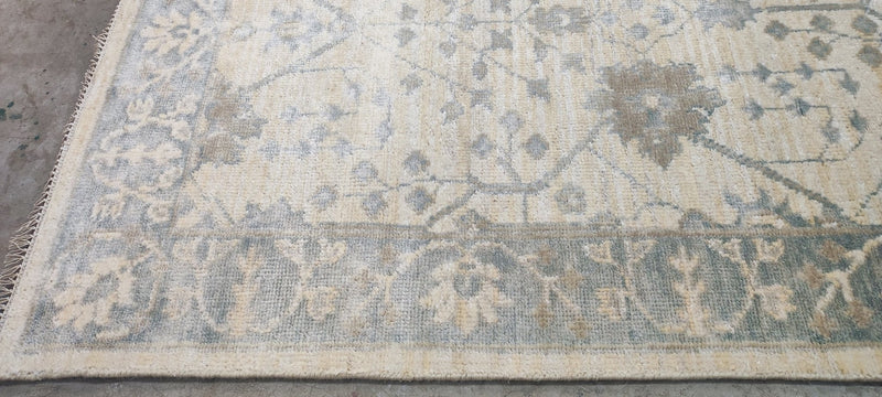 Michelle Ang Hand-Knotted Ivory and Grey Oushak 4x6 | Banana Manor Rug Company