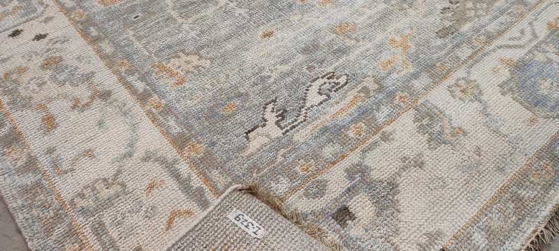 Michelle Boudreau Light Grey and Ivory Hand-Knotted Oushak Rug 8x10 | Banana Manor Rug Company