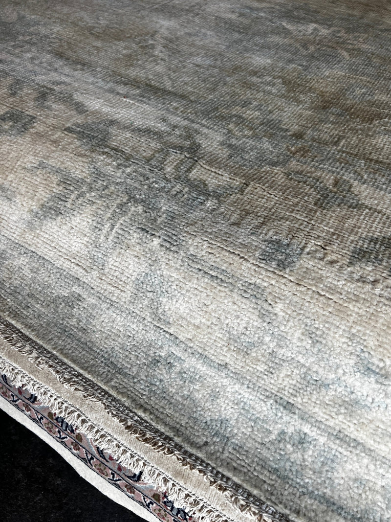 Michelle Dorrance 9x12 Hand-Knotted Oushak Rug Tan and Ivory | Banana Manor Rug Factory Outlet