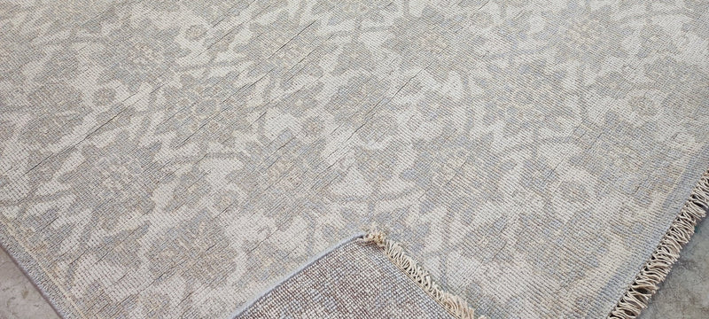 Michelle Nussbaumer Silver and Grey Hand-Knotted Oushak Rug 5x7 | Banana Manor Rug Company