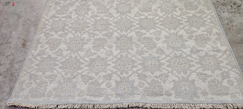 Michelle Nussbaumer Silver and Grey Hand-Knotted Oushak Rug 5x7 | Banana Manor Rug Company