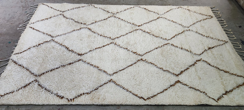 Milo Cawthorne Hand-Knotted Ivory Moroccan Style 5x8 | Banana Manor Rug Company