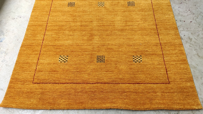 Mindy Garafola 4x5.9 Gold Handwoven Rug | Banana Manor Rug Company